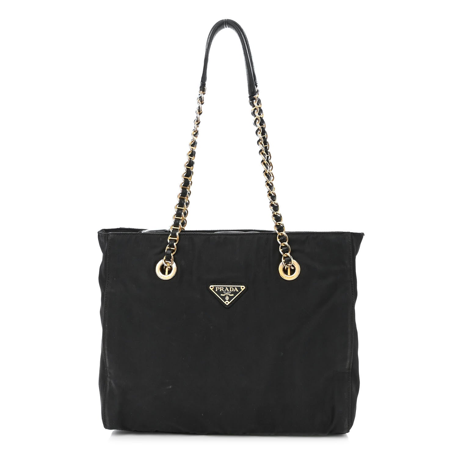 Prada Tessuto Nylon Chain Shoulder Bag Black 1 of 12
