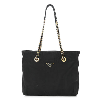 Prada Tessuto Nylon Chain Shoulder Bag Black 1 of 12