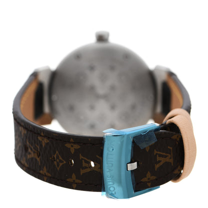 Louis Vuitton Stainless Steel Monogram 34mm Tambour World Tour Dial Quartz Watch 3 of 5