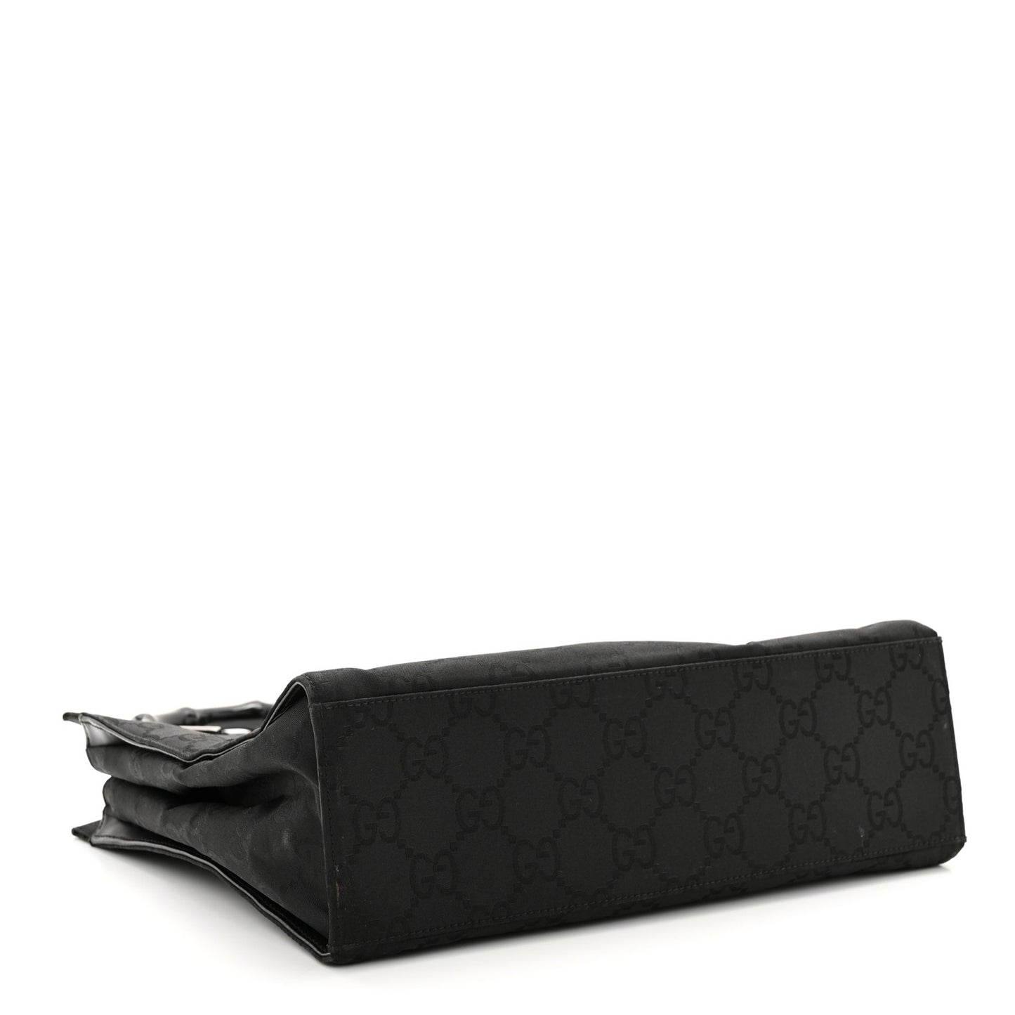 Nylon Monogram Bamboo Handle Bag Black