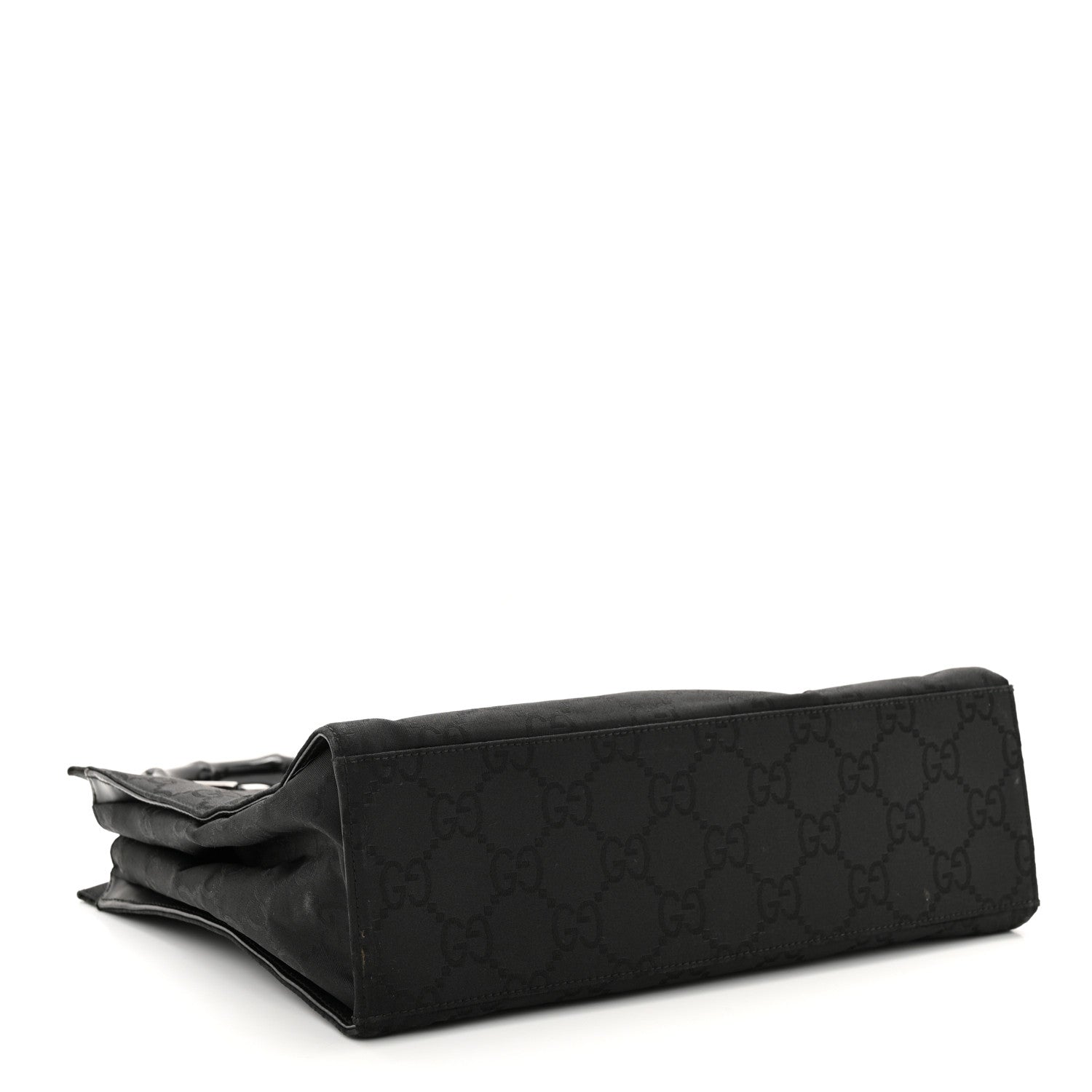 Gucci Nylon Monogram Bamboo Handle Bag Black 4 of 17