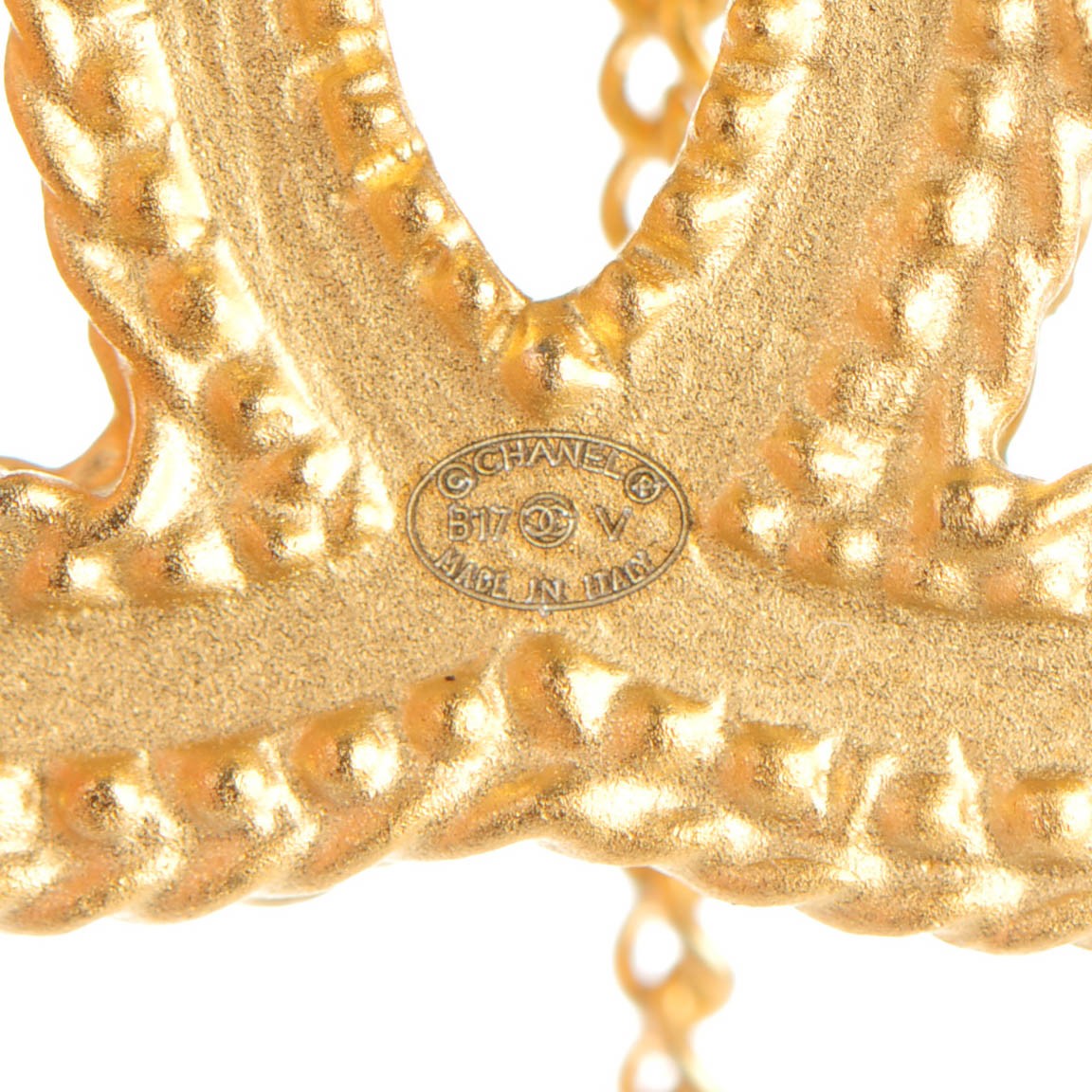 CC Drop Earrings Matte Gold