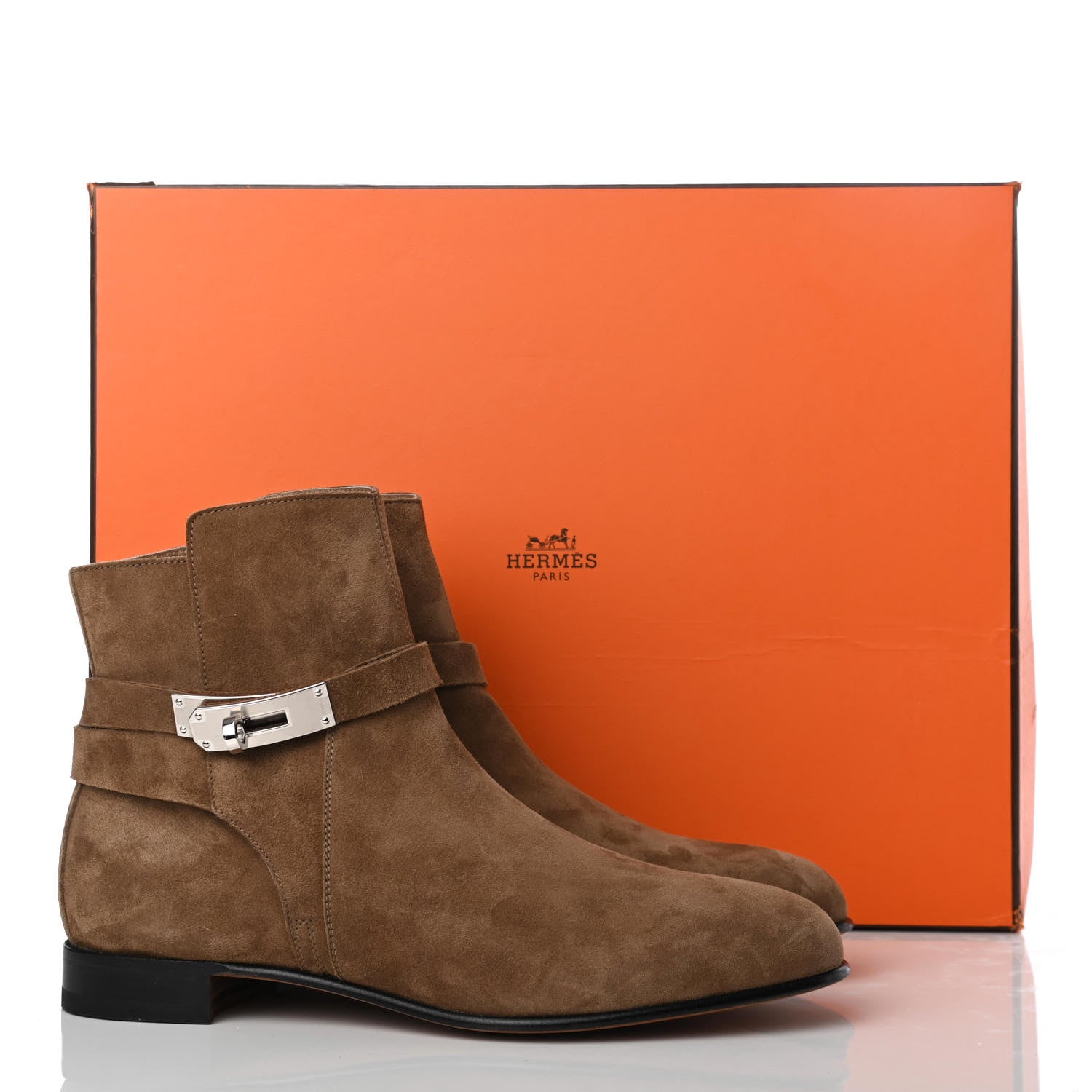 Hermes Suede Neo Low Boots 38 Ecorce 20 of 20