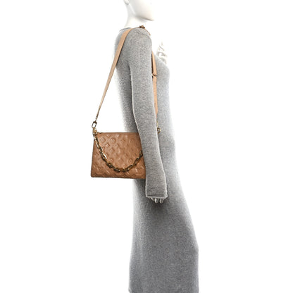 Louis Vuitton Lambskin Embossed Monogram Coussin PM Camel 2 of 12