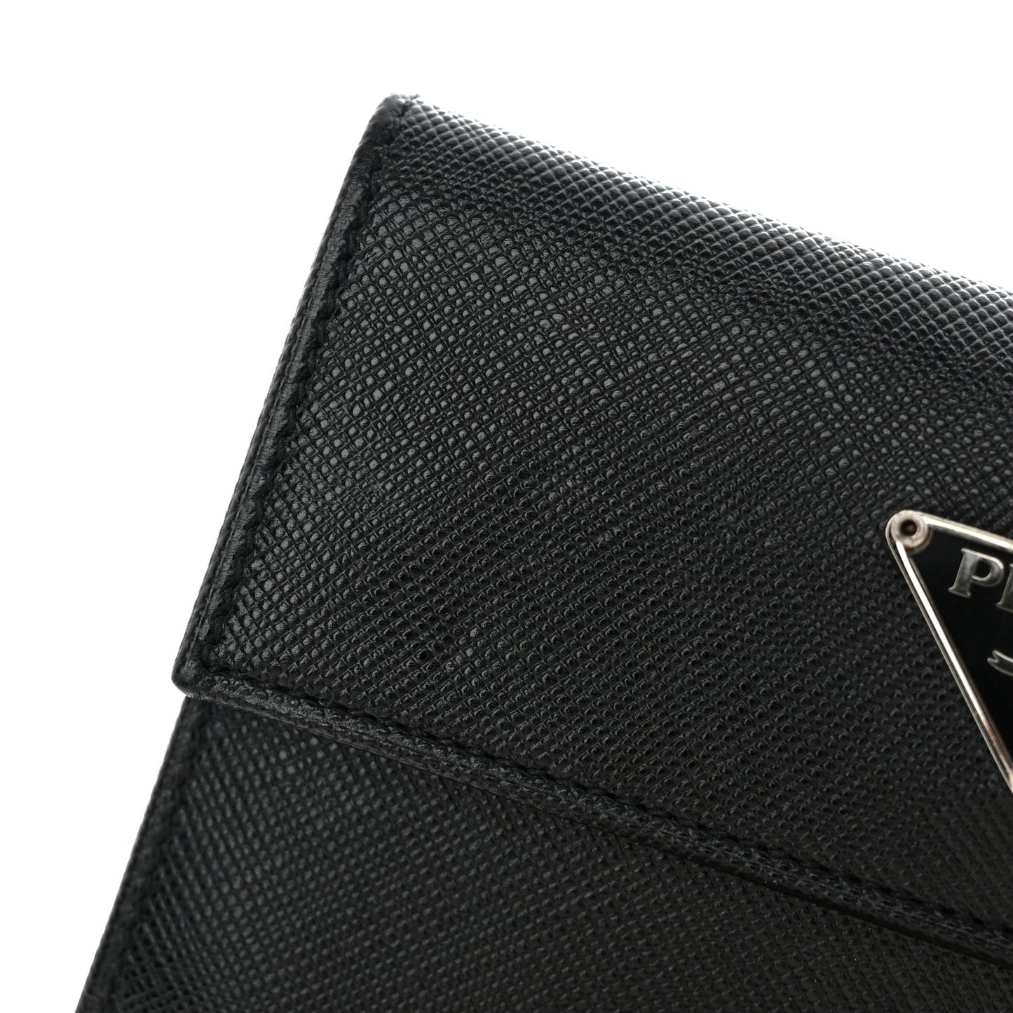 Saffiano Tri-Fold Compact Wallet Black