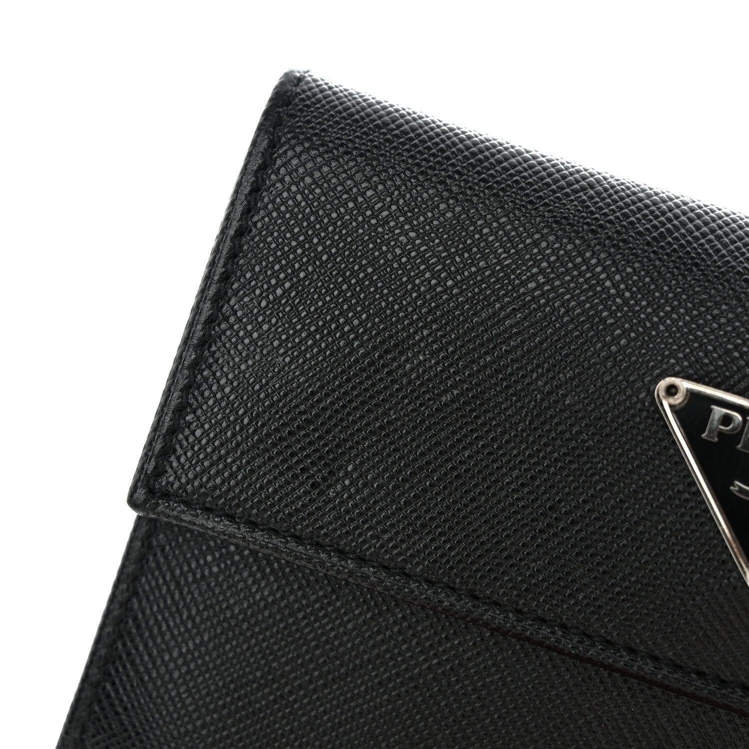 Prada Saffiano Tri-Fold Compact Wallet Black 10 of 10