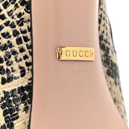 Gucci Calfskin Python Print Knee High Boots 39 Beige Avana 7 of 9