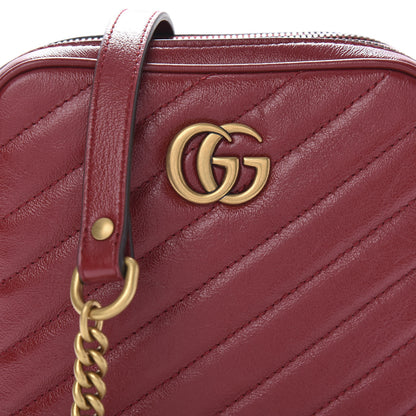 Gucci Azalea Calfskin Matelasse Diagonal Tall GG Marmont Crossbody Bag Romantic Cerise 11 of 11