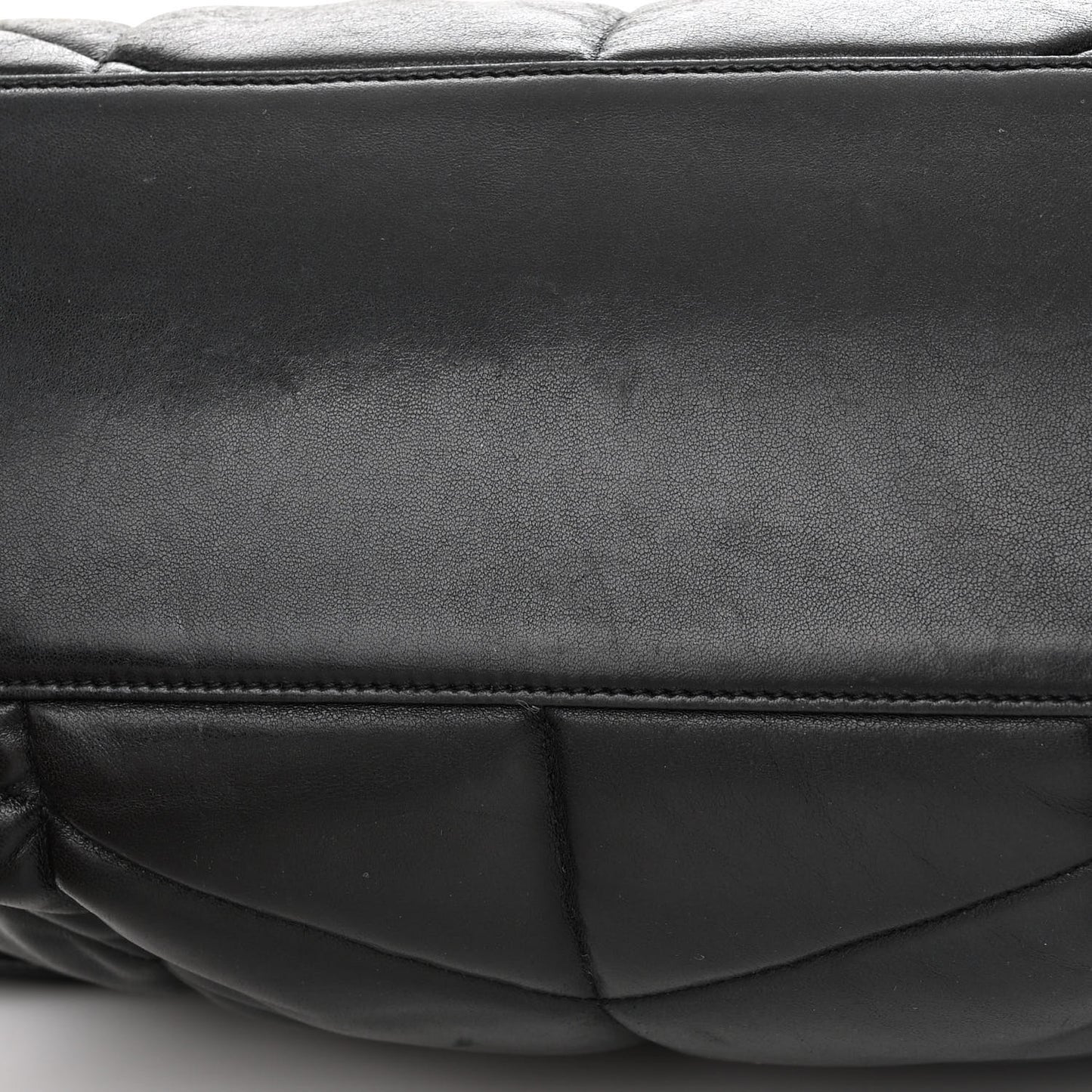 Lambskin Quilted Medium Loulou Puffer Monogram Chain Satchel Black