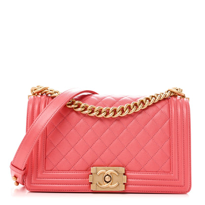 Chanel Caviar Quilted Medium Boy Flap Coral 1 of 10