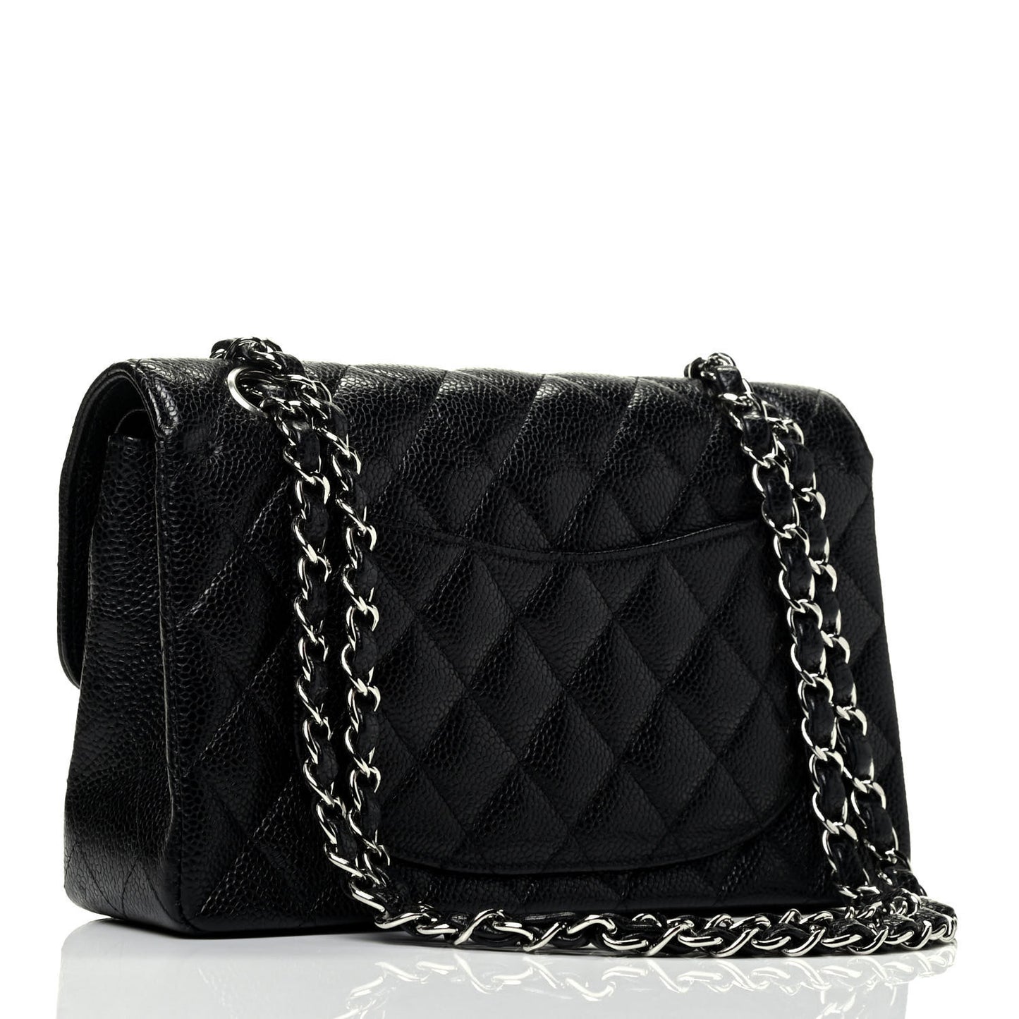 Caviar Quilted Small Double Flap Black