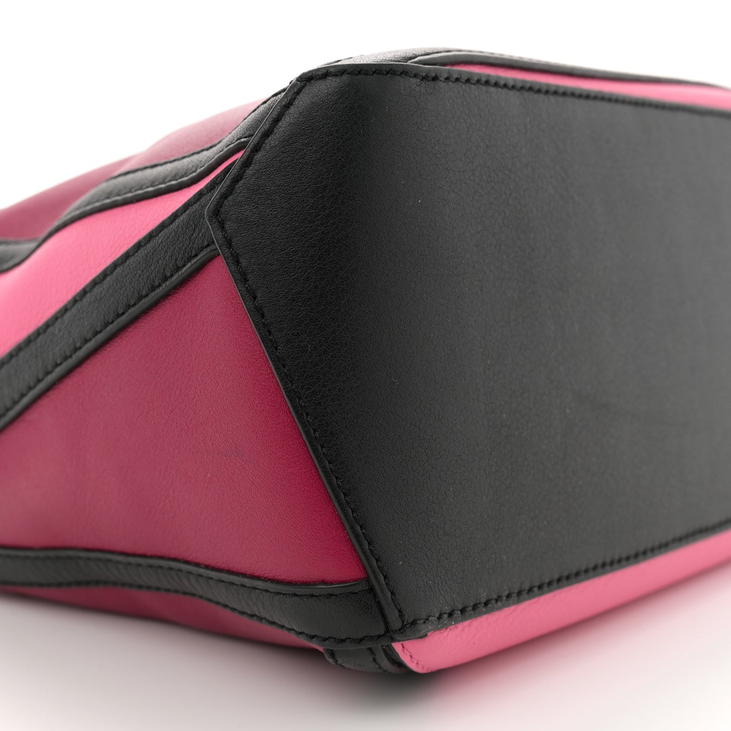 Calfskin Small Graphic Puzzle Bag Raspberry Wild Rose