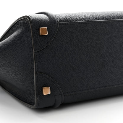 Celine Drummed Calfskin Micro Luggage Midnight 8 of 10