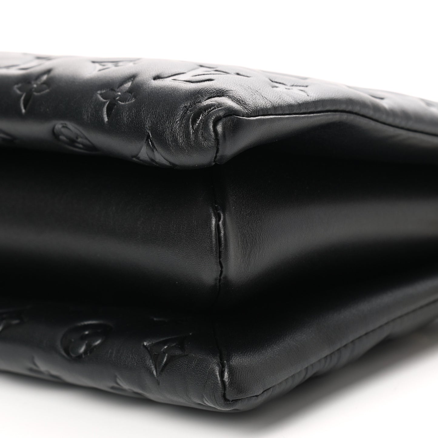 Lambskin Embossed Monogram Coussin MM Black