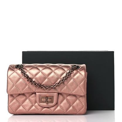 Chanel Metallic Grained Calfskin Quilted 2.55 Reissue Mini Flap Copper Pink 11 of 11