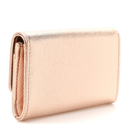 Chanel Metallic Caviar Quilted CC Flap Card Holder Copper 3 of 8