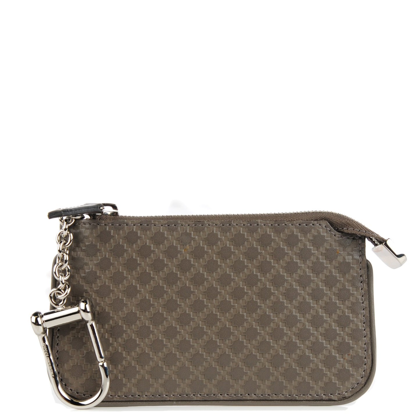 Calfskin Diamante Embossed Key Case Grey