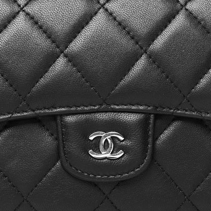 Chanel Lambskin Quilted Large Flap Wallet Black 10 of 13