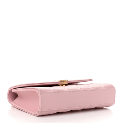 Chanel Lambskin Enamel Quilted Top Handle Flap Phone Holder With Chain Pink 4 of 11