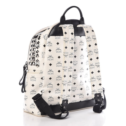 MCM Visetos Side Stud Medium Stark Backpack White 3 of 13