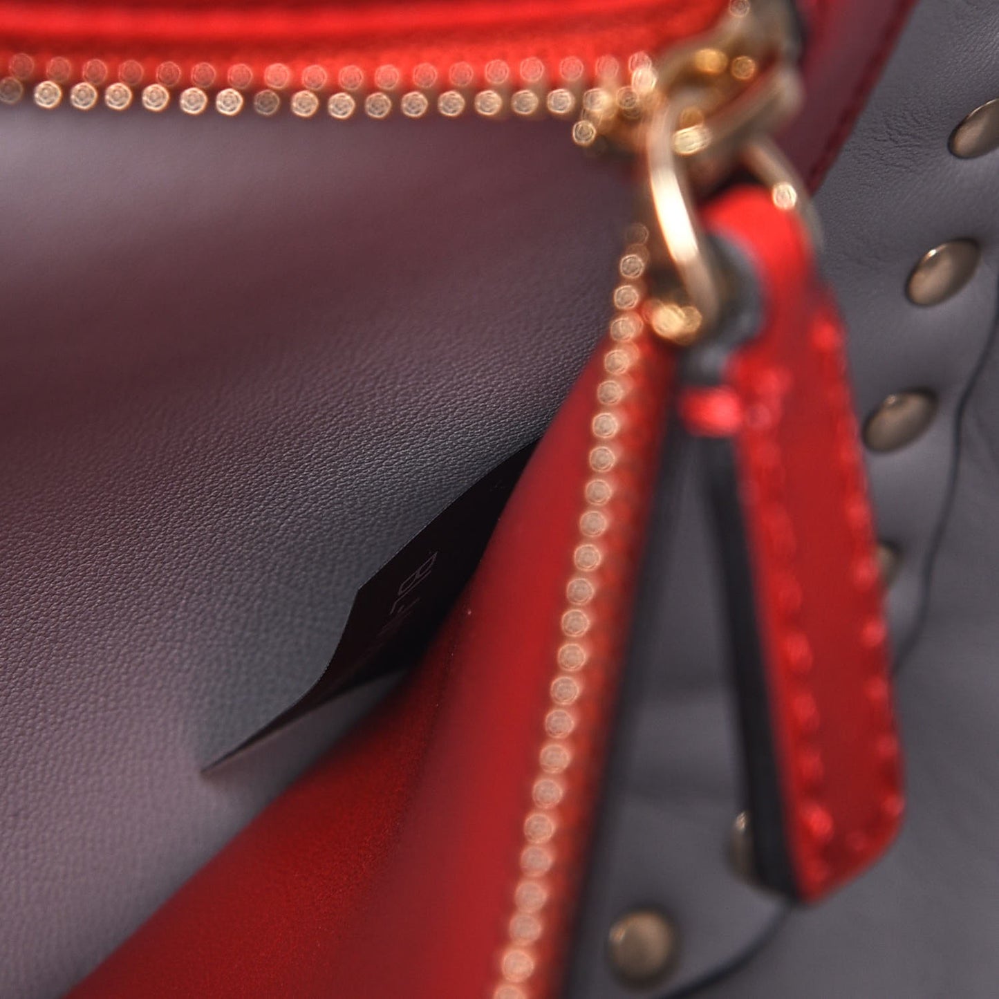 Nappa Large Rockstud Spike Shoulder Bag Pastel Grey