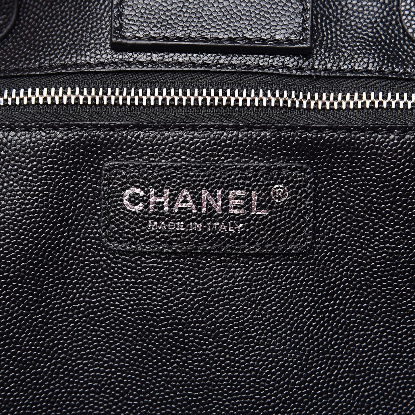 Caviar Stitched Large Shopping Tote Black