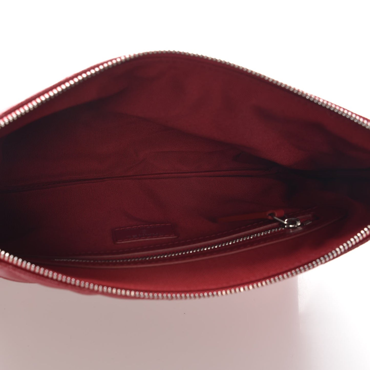 Caviar Quilted Medium Cosmetic Case Dark Red