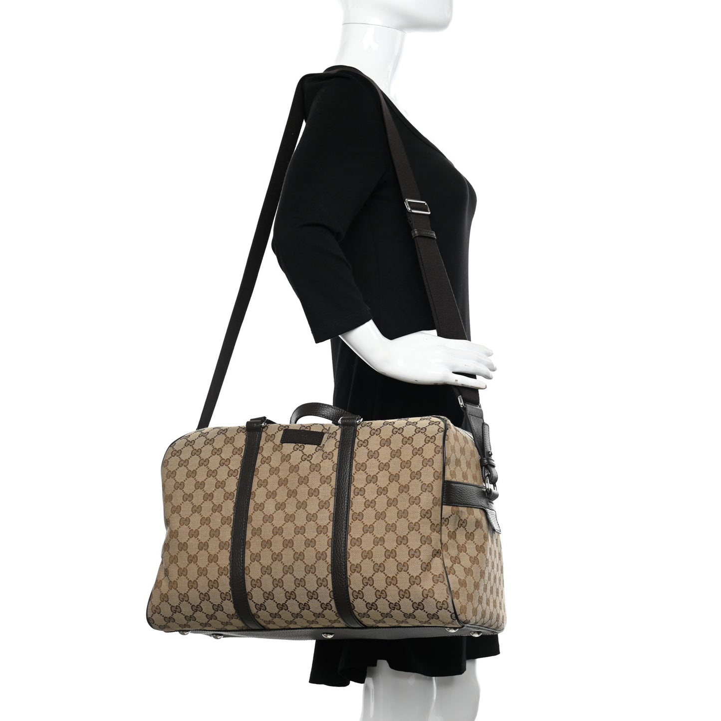 Monogram Dollar Calfskin Boston Duffle Bag Beige Ebony Testa di Moro Marrone Scuro