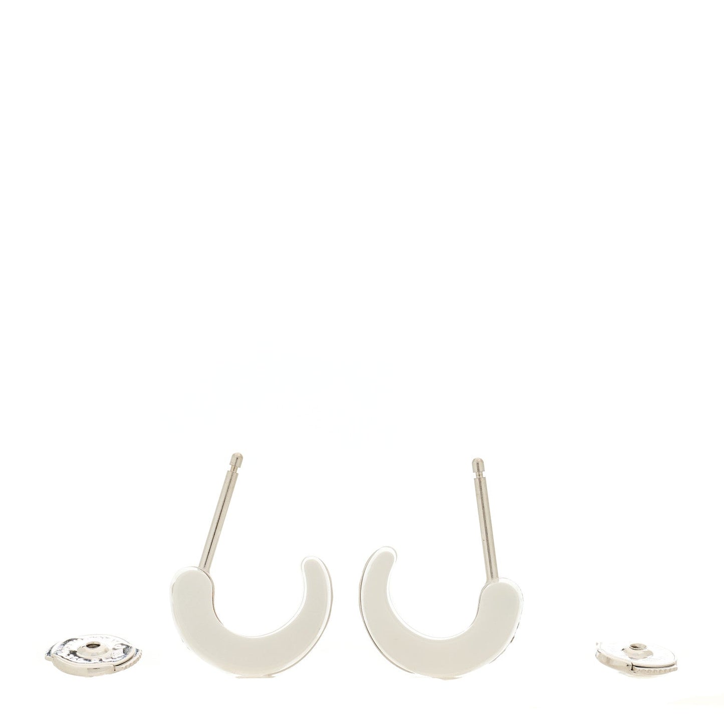 18K White Gold Diamond Ceramic Ultra Hoop Earrings White