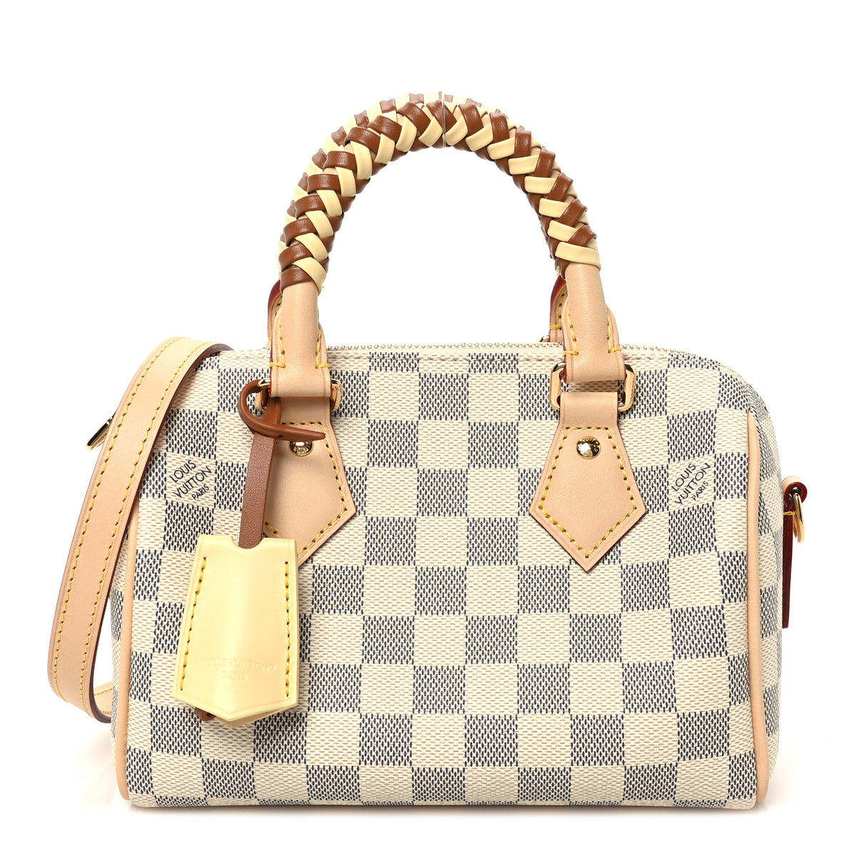 Louis Vuitton Damier Azur Braided Nano Speedy Banana Yellow 1 of 9
