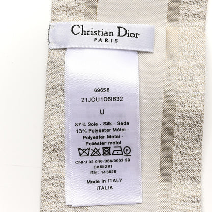 Christian Dior Silk Toile De Jouy Mitzah Scarf White Gold 3 of 3