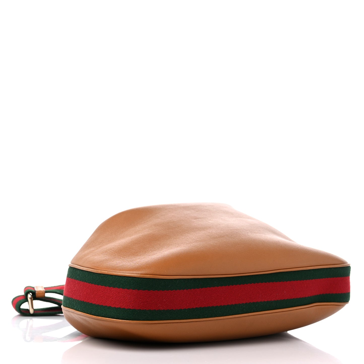 Aria Calfskin Web Large Attache Shoulder Bag Dark Orange