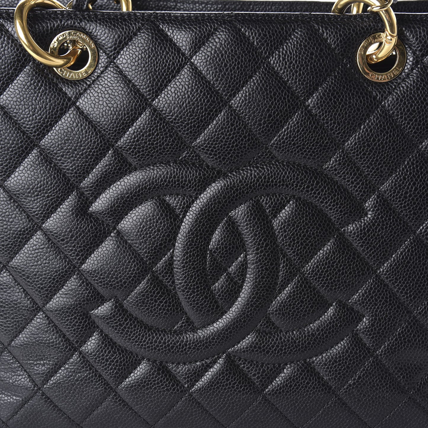 Caviar Quilted Grand Shopping Tote GST Black