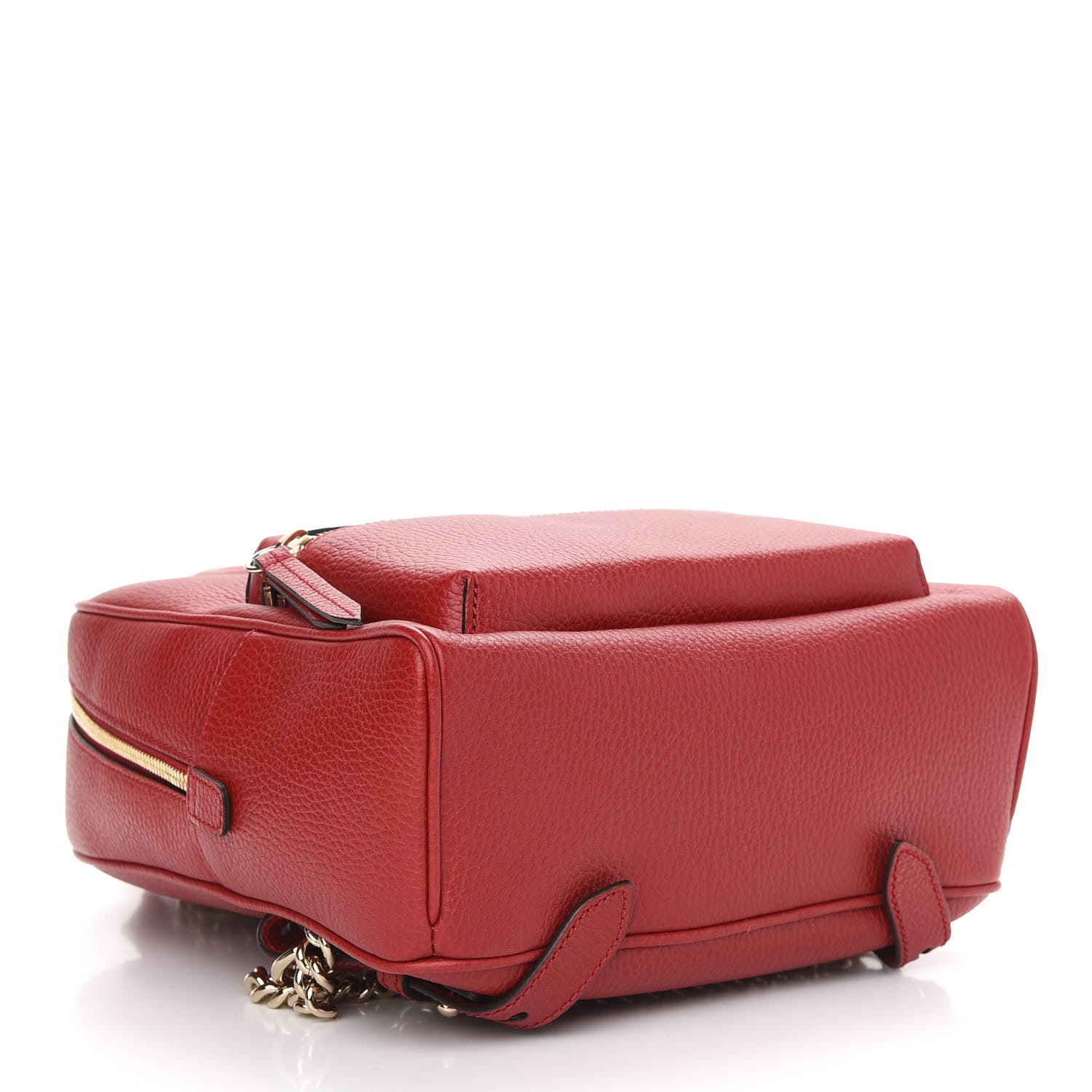 Gucci Pebbled Calfskin Soho Chain Backpack Hibiscus Red 4 of 9