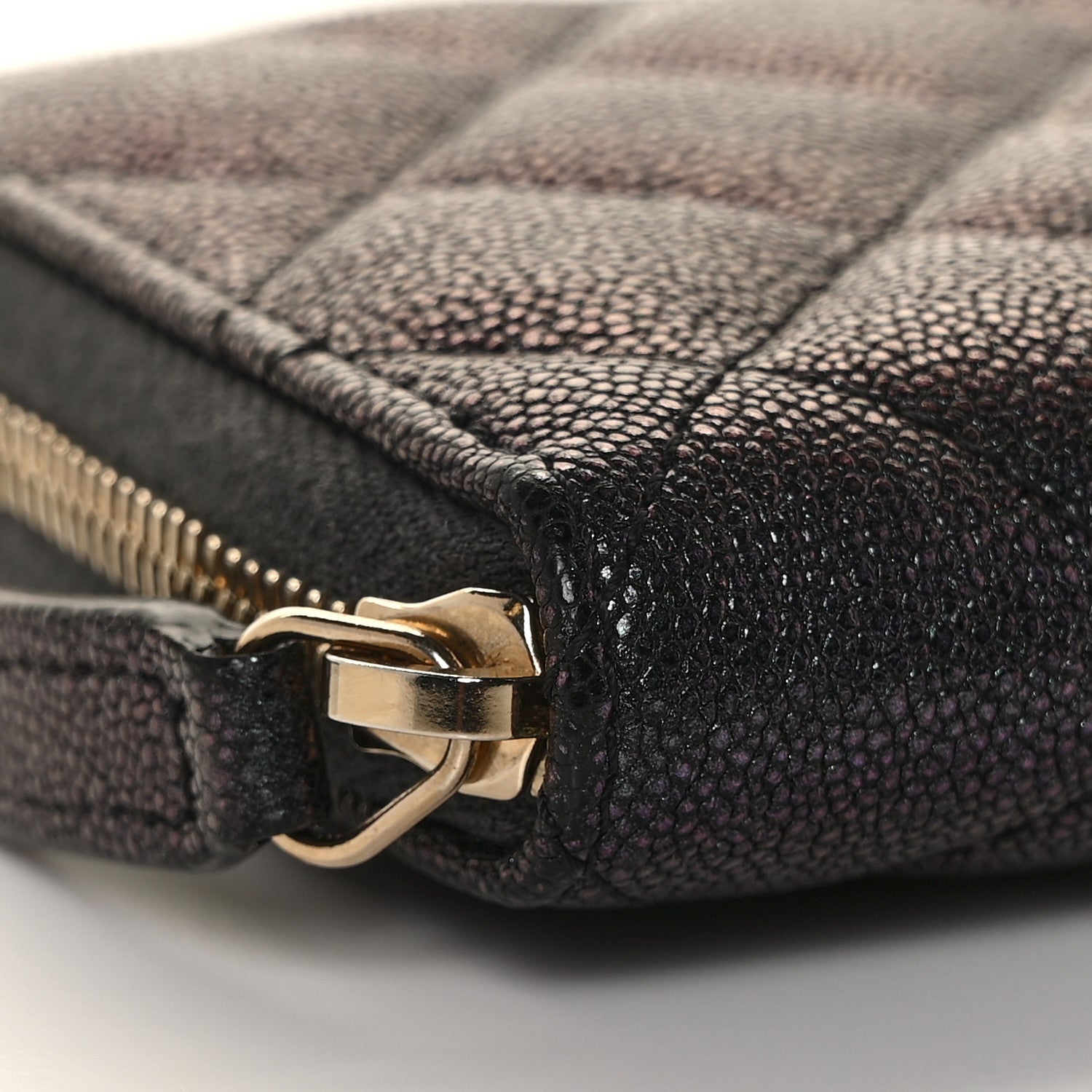 Chanel Iridescent Caviar Quilted Medium Zip Around Wallet Black 9 of 11