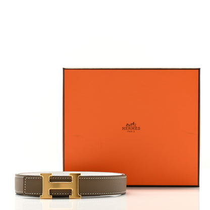 Hermes Epsom Swift 24mm Mini Constance H Belt 80 White Etoupe 6 of 6