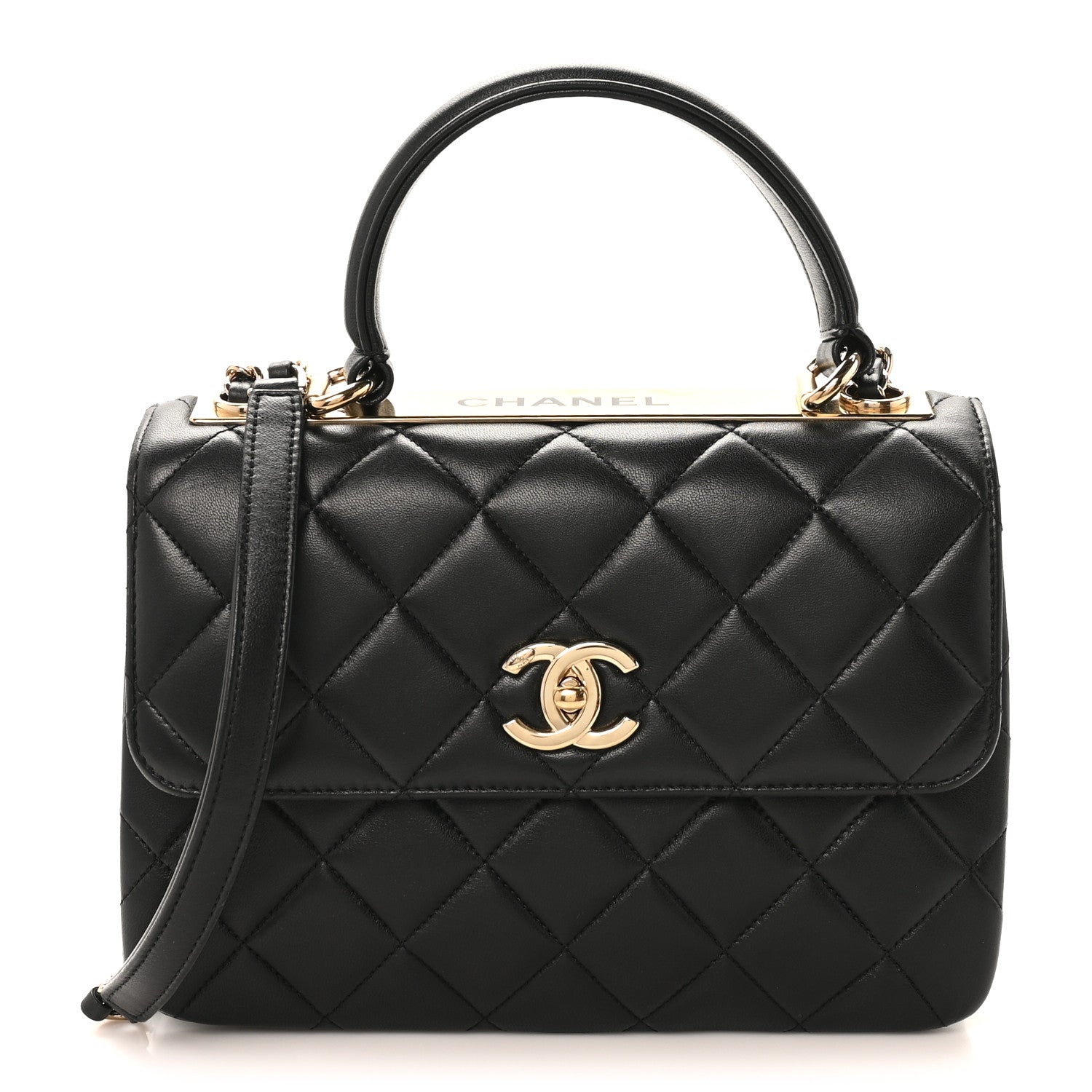 Chanel Lambskin Quilted Small Trendy CC Dual Handle Flap Bag Black 1 of 11