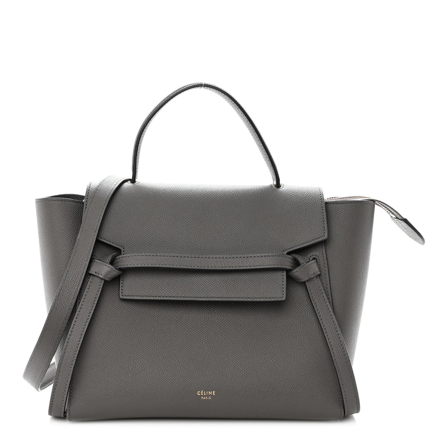 Baby Grained Calfskin Micro Belt Bag Grey