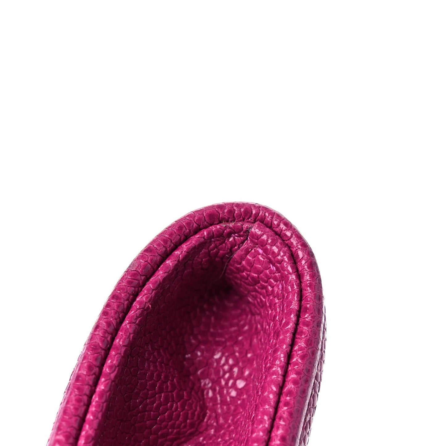 Caviar Quilted Boy Flap Card Holder Fuchsia