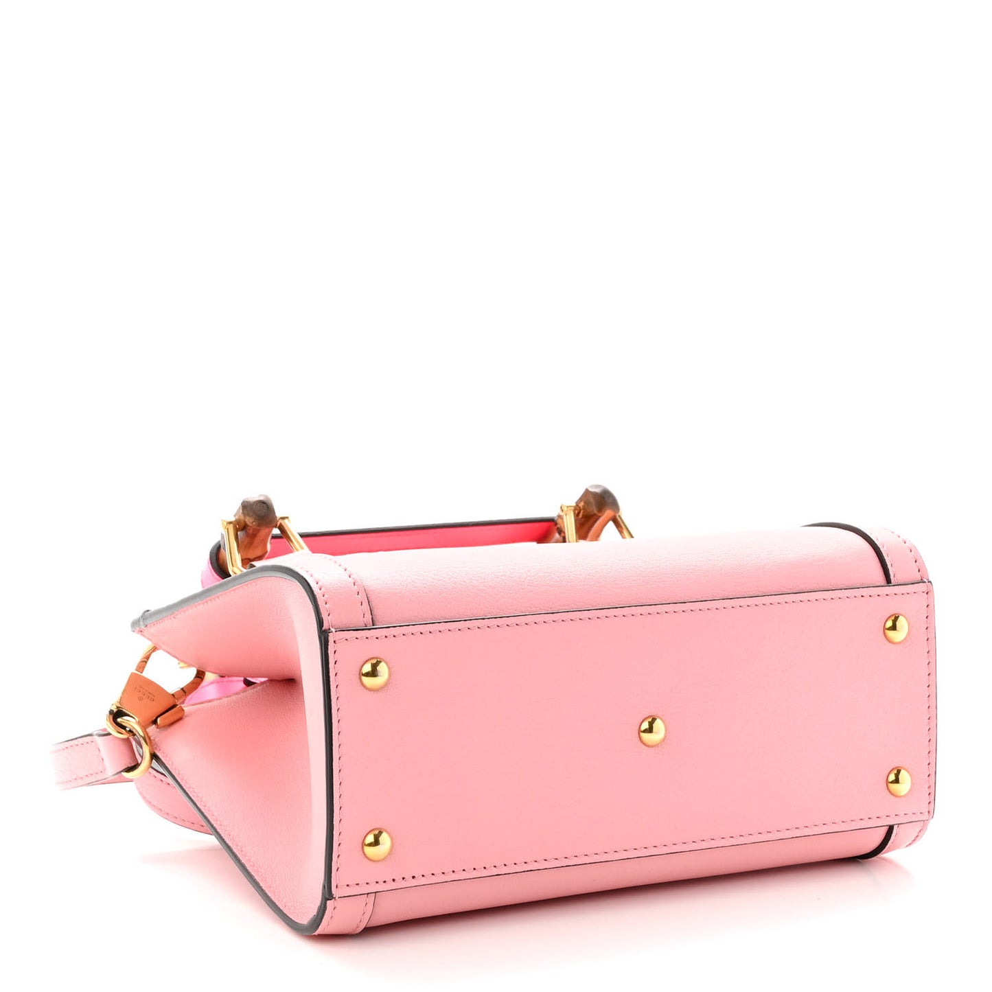 Wonka Grain Calfskin Mini Diana Tote Bag Wild Rose Fuxia Fluo
