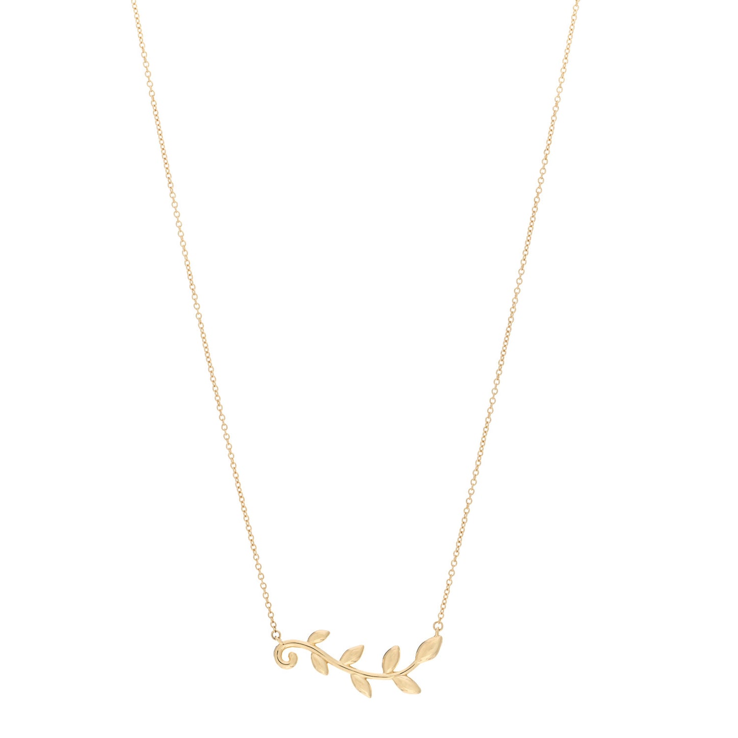 18K Yellow Gold Paloma Picasso Olive Leaf Vine Pendant Necklace