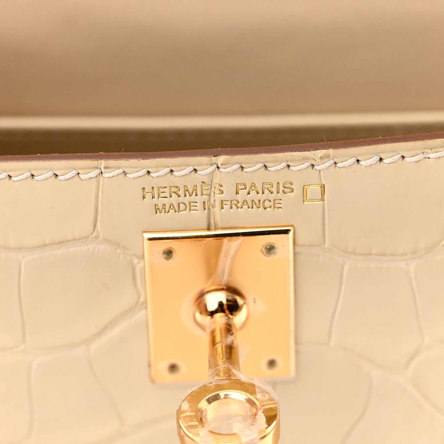 Matte Alligator Mini Kelly Sellier 20 Vanille
