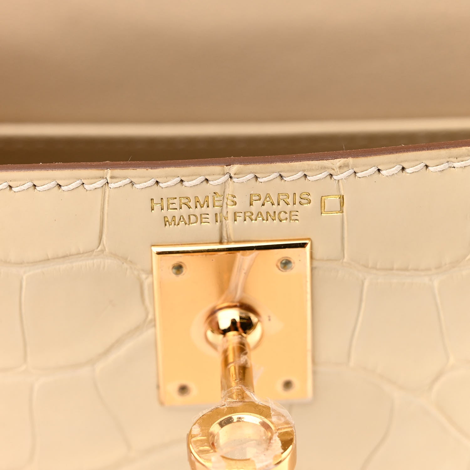 Hermes Matte Alligator Mini Kelly Sellier 20 Vanille 6 of 11