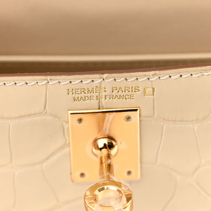 Hermes Matte Alligator Mini Kelly Sellier 20 Vanille 6 of 11