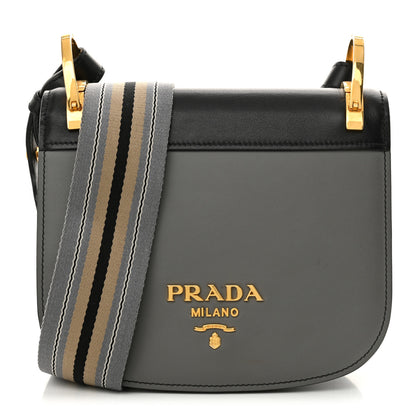 Prada City Calf Pionniere Saddle Bag Marmo Black 1 of 12