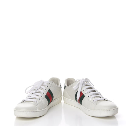 Gucci Calfskin Crocodile Web Womens Ace Sneakers 37 White Green 7 of 18