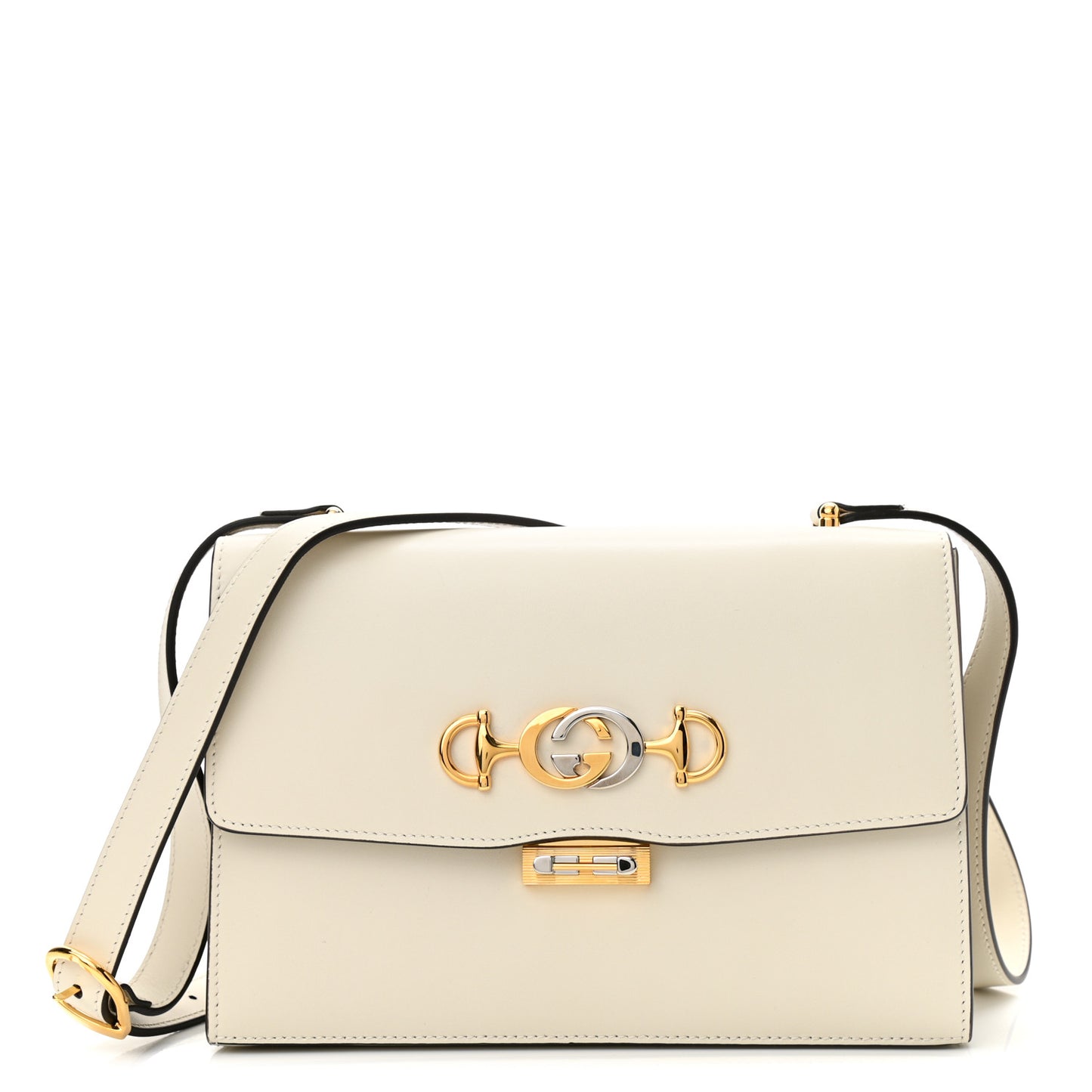Grained Calfskin Small Zumi Shoulder Bag Mystic White Mystic White