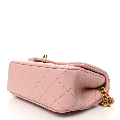 Chanel Lambskin Quilted Mini Rectangular Sweet Camellia Flap Light Pink 9 of 9