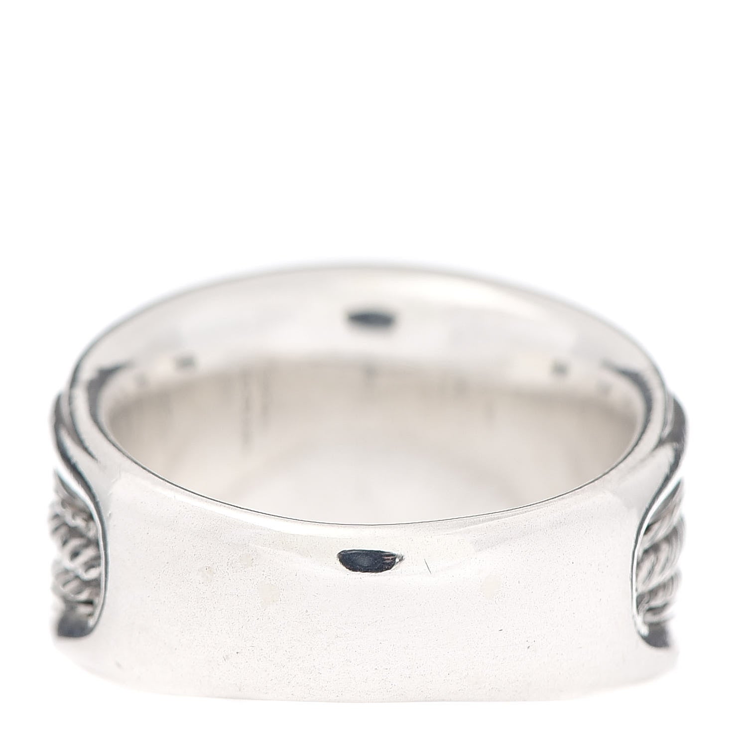 David Yurman Sterling Silver Diamond 14mm Wheaton Band Ring 52 6 3 of 4