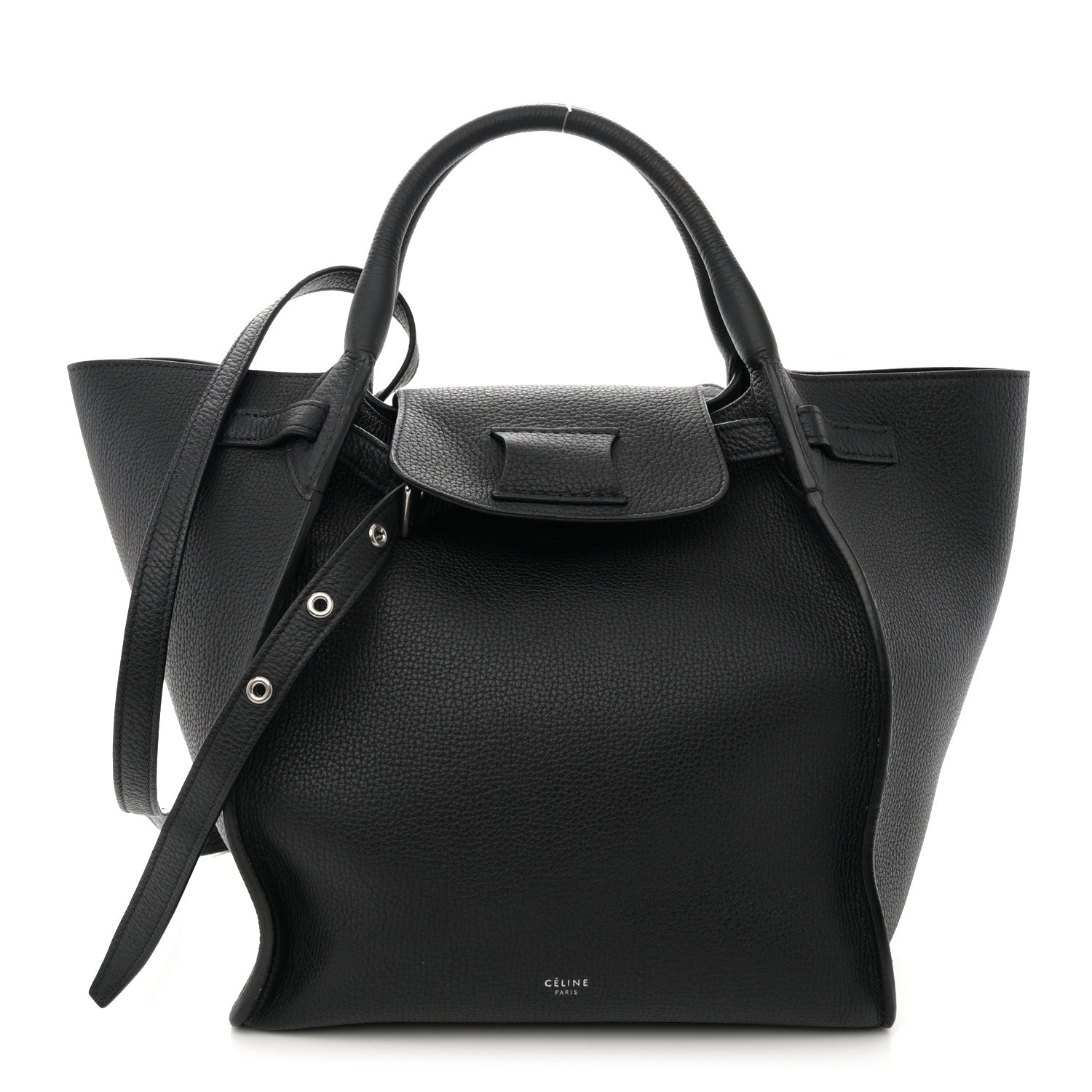 Celine Supple Grained Calfskin Small Long Strap Big Bag Black 1 of 16